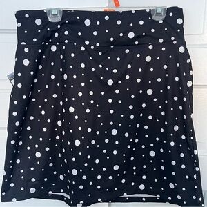 NWT Segments Luxe Tummy Control Slimming Polka Dot Black and White Skirt size XL